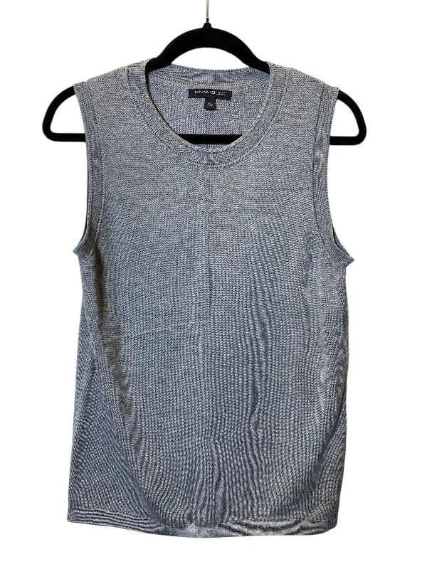 Men's Coats with Hidden PocketsVest Sweater By Banana Republic In Grey, Size: M