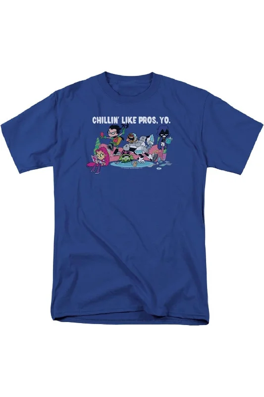 Men's Shirts with Scoop NecksTeen Titans Go Like Pros Yo Short Sleeve Adult Tee / T-Shirt