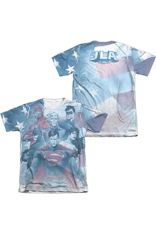 Men's Shirts with Adjustable CuffsJustice League of America United (Front/Back Print) Adult Poly/Cotton Short Sleeve Tee / T-Shirt Men's Shirts with Adjustable CuffsJustice League of America United (Front/Back Print) Adult Poly/Cotton Short Sleeve Tee / T-Shirt