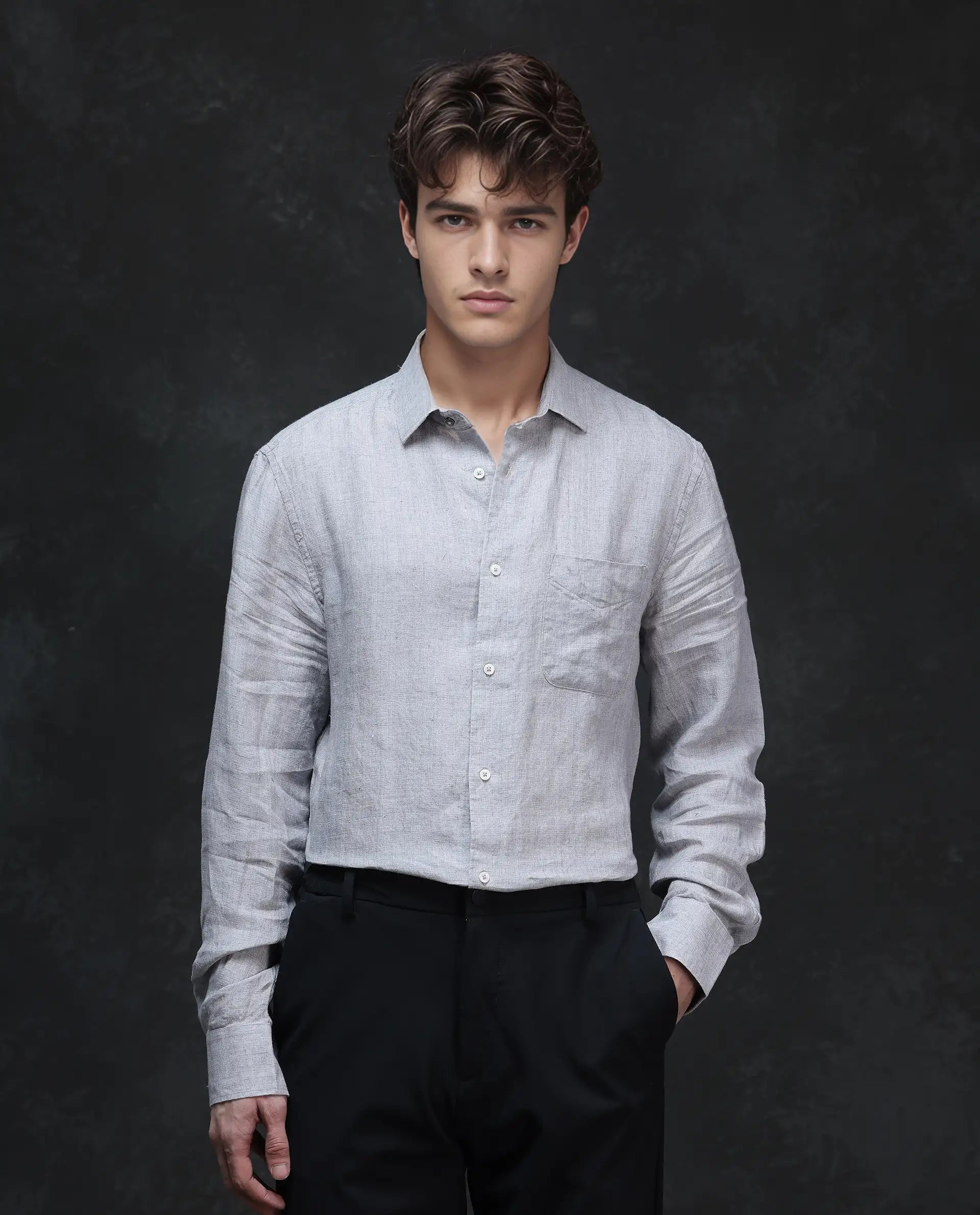 Men's Performance Shirts for Active LifestylesRare Rabbit Men Borium Ls-25 Beige Linen Fabric Regular Fit Full Sleeve Spread Collar Plain Shirt Men's Performance Shirts for Active LifestylesRare Rabbit Men Borium Ls-25 Beige Linen Fabric Regular Fit Full Sleeve Spread Collar Plain Shirt