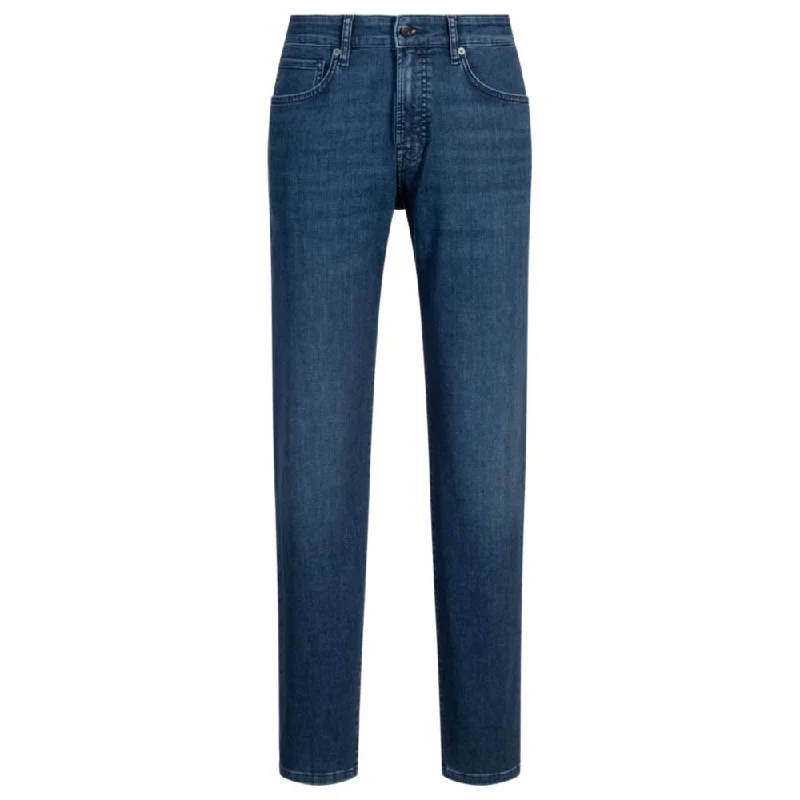 High-Quality Ripped Men's JeansMaine regular-fit jeans in blue soft-motion denim