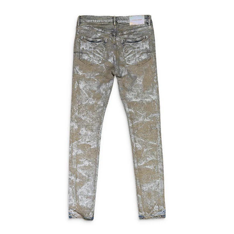 Men's Ripped JeansJACQUARD MONOGRAM HOLOGRAPHIC EARTH SKINNY JEANS