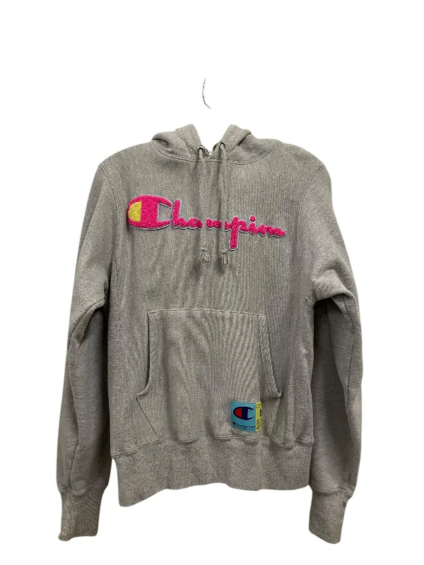 Designer Men's Hoodie JacketsAthletic Sweatshirt Hoodie By Champion In Grey, Size: Xs
