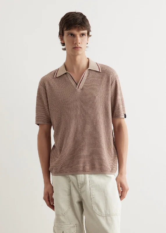 Men's Shirts with Lace-Up HemlinesHamlin Short Sleeve Johnny Collar Polo