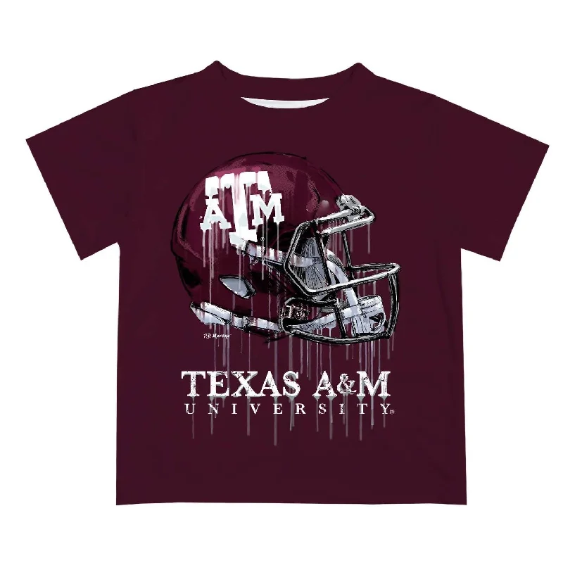 Men's Machine-Washable Shirts for ConvenienceBoy's Texas A&m Aggies Original Dripping Football Shirt In Maroon Men's Machine-Washable Shirts for ConvenienceBoy's Texas A&m Aggies Original Dripping Football Shirt In Maroon