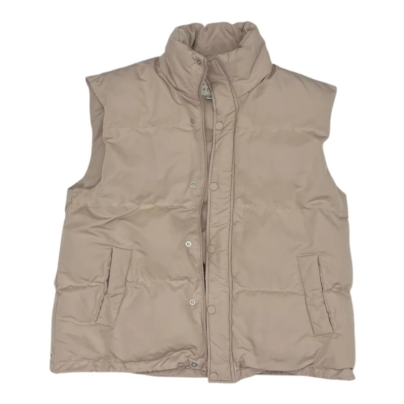 Men's Coats with Vintage StyleVest Puffer & Quilted By A New Day In Tan, Size:M
