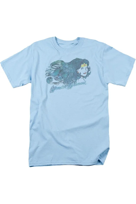 Men's Shirts with Striped PatternsJustice League of America Watercolor Hair Short Sleeve Adult Tee / T-Shirt Men's Shirts with Striped PatternsJustice League of America Watercolor Hair Short Sleeve Adult Tee / T-Shirt