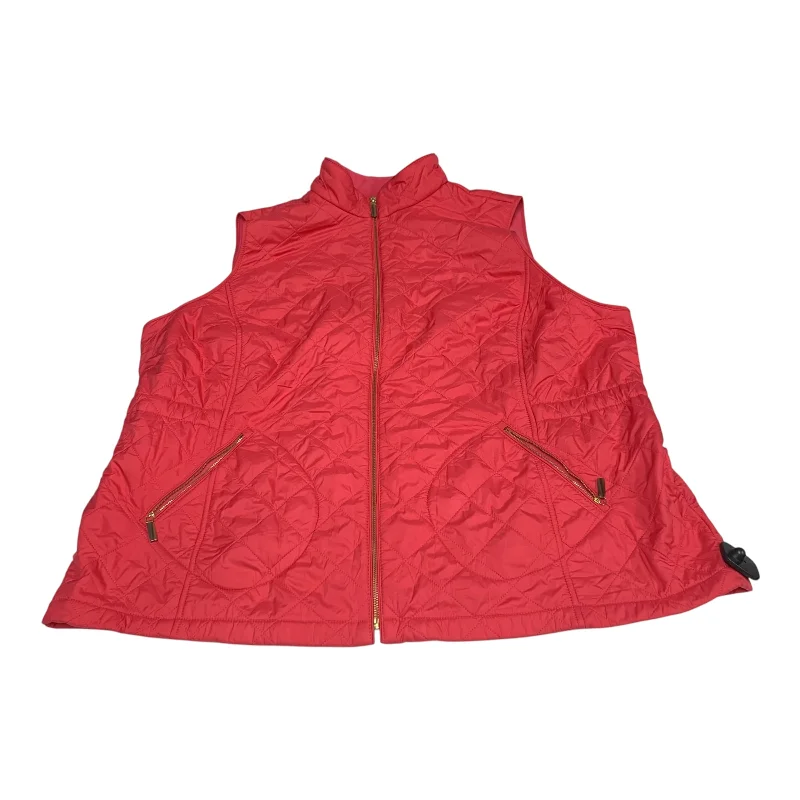 Men's Coats with Velcro ClosuresVest Puffer & Quilted By Talbots In Pink, Size: 3x