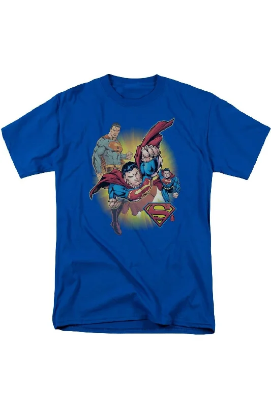 Men's Shirts with Cowl NecksJustice League of America Superman Collage Short Sleeve Adult Tee / T-Shirt Men's Shirts with Cowl NecksJustice League of America Superman Collage Short Sleeve Adult Tee / T-Shirt