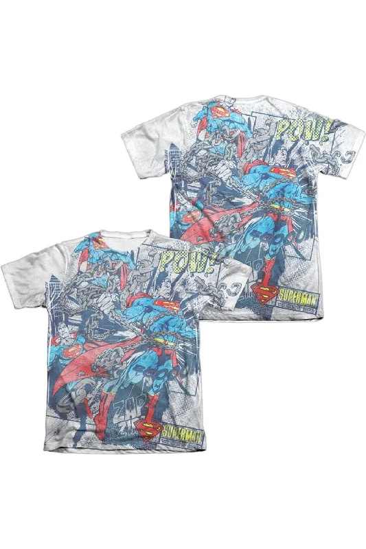 Men's Shirts with Patch PocketsSuperman Break Free (Front/Back Print) Adult 65/35 Poly/Cotton Short Sleeve Tee / T-Shirt Men's Shirts with Patch PocketsSuperman Break Free (Front/Back Print) Adult 65/35 Poly/Cotton Short Sleeve Tee / T-Shirt