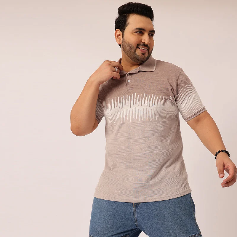 Men's Short-Sleeved ShirtsDoeskin Jacquard Knitted Polo T-shirt