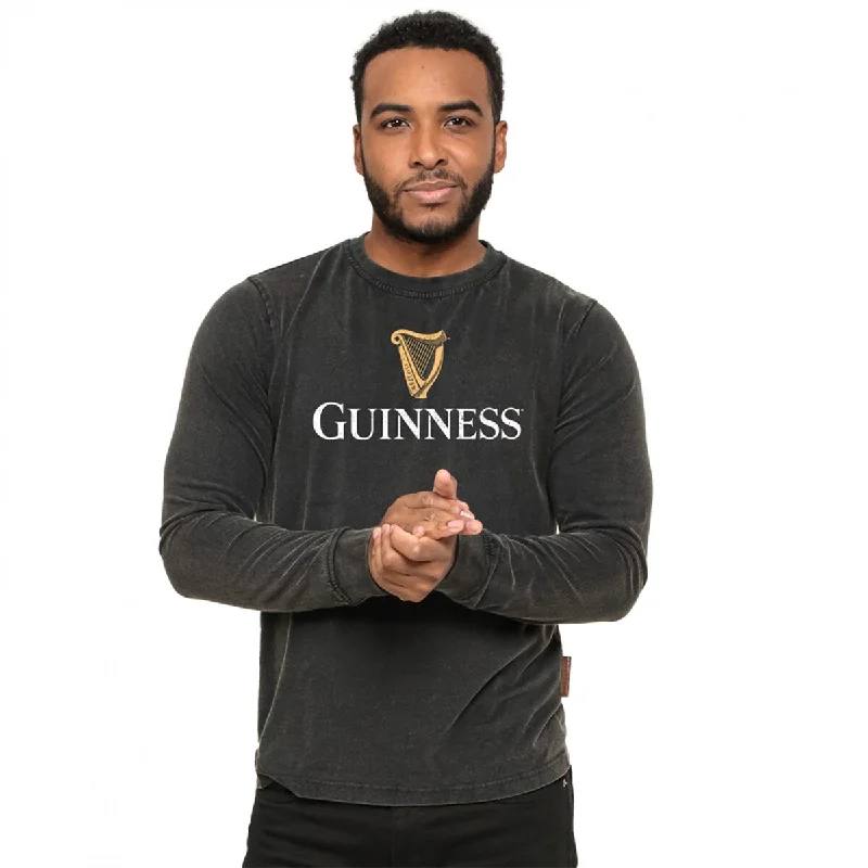 Men's Sweaters with Patchwork DesignsGuinness Harp Logo Cotton Sweatshirt