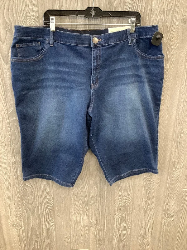 Comfort-Fit Men's Loungewear ShortsBlue Denim Shorts Cj Banks, Size 24w