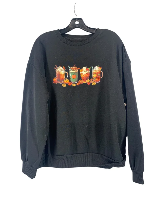 Unique Men's Custom HoodiesSweatshirt Crewneck By Shein In Black, Size: Xl