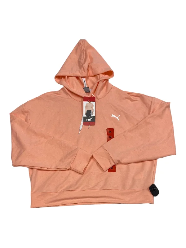 Men's Hoodies for Everyday WearAthletic Sweatshirt Hoodie By Puma In Peach, Size: M