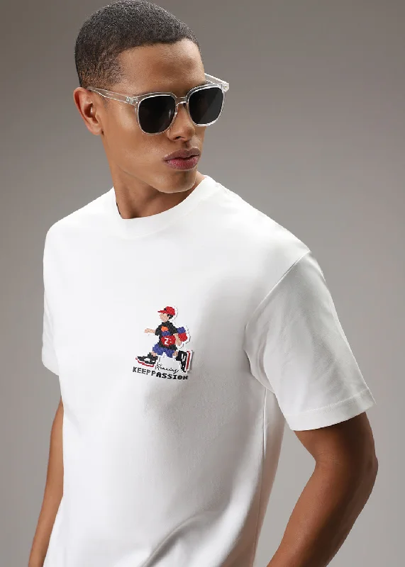 Men's Dressy Shirts for Formal EventsRadiant Run White Oversized T-shirt