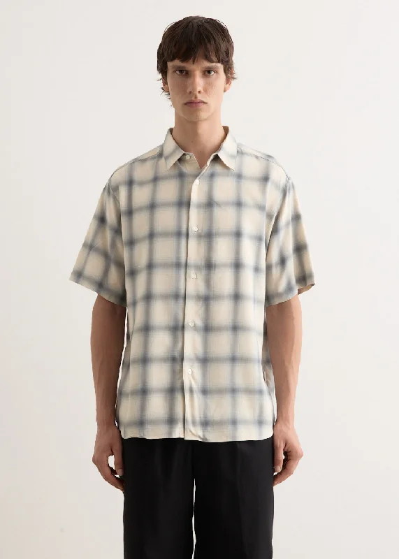 Men's Shirts with Contrast CollarsBruce Short Sleeve Checked Shirt