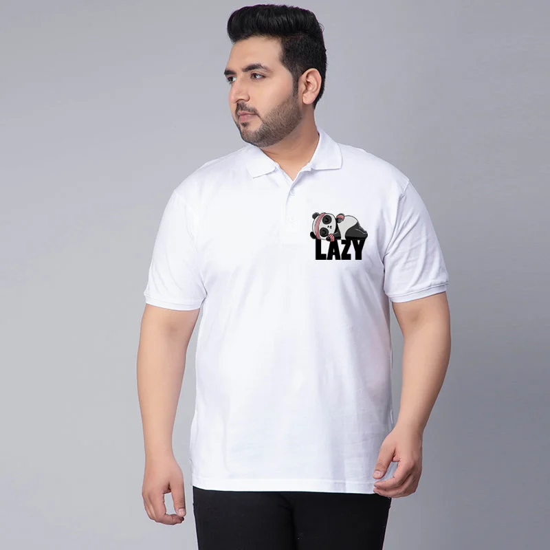 Men's Shirts with Lace-Up HemlinesLazy Panda Plus Size Polo T-shirt