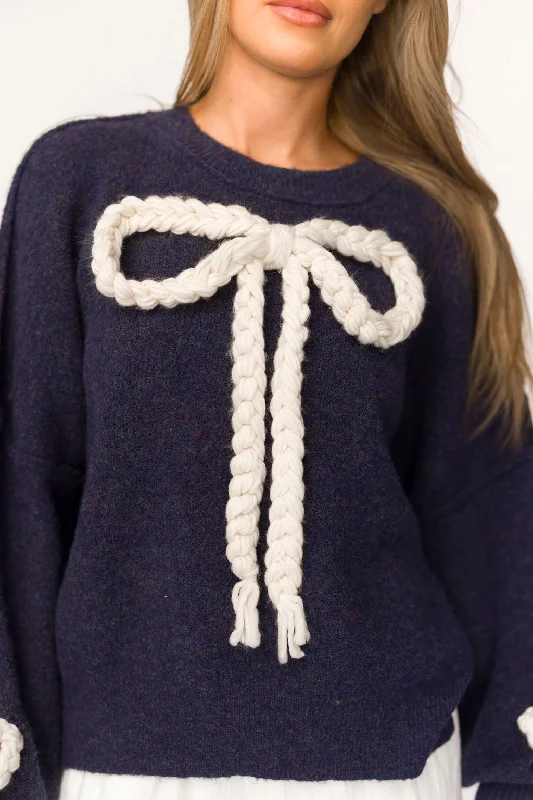 Layered Men's Vest SweatersClara Oversized Pullover Sweater in Navy