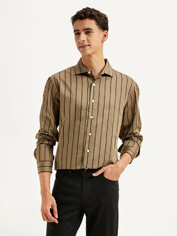 Comfortable Men's Flannel ShirtsMen's Striped Slim Fit Shirt