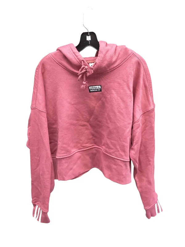 Men's Hoodies for BikingSweatshirt Hoodie By Adidas In Pink, Size: M