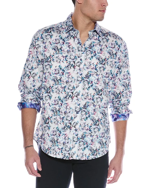 Lightweight Men's Poplin ShirtsRobert Graham Welker Classic Fit Woven Shirt