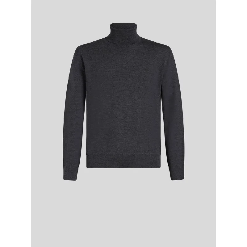 Fashionable Men's Crew-Neck SweatersPOLO NECK WOOL JUMPER WITH LOGO