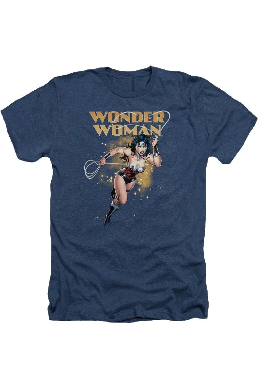 Men's Flowy Shirts for a Relaxed LookJustice League of America Star Lasso Adult Heather Tee / T-Shirt Men's Flowy Shirts for a Relaxed LookJustice League of America Star Lasso Adult Heather Tee / T-Shirt