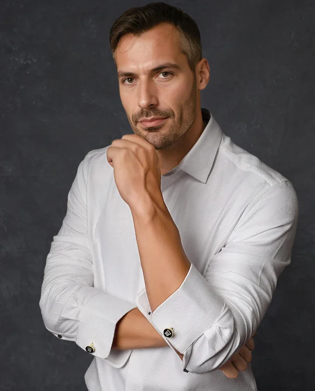 Men's Iron-Free Shirts for Wrinkle-Resistant WearRare Rabbit Men's Cosa White Cotton Fabric Full Sleeves Solid Shirt Men's Iron-Free Shirts for Wrinkle-Resistant WearRare Rabbit Men's Cosa White Cotton Fabric Full Sleeves Solid Shirt