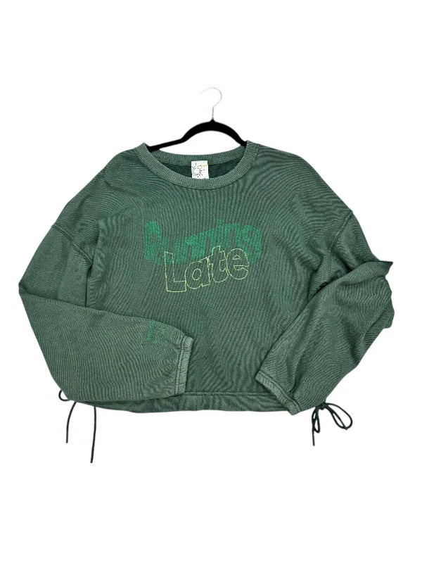 Classic Men's Cotton HoodiesSweatshirt Crewneck By Aerie In Green, Size: M