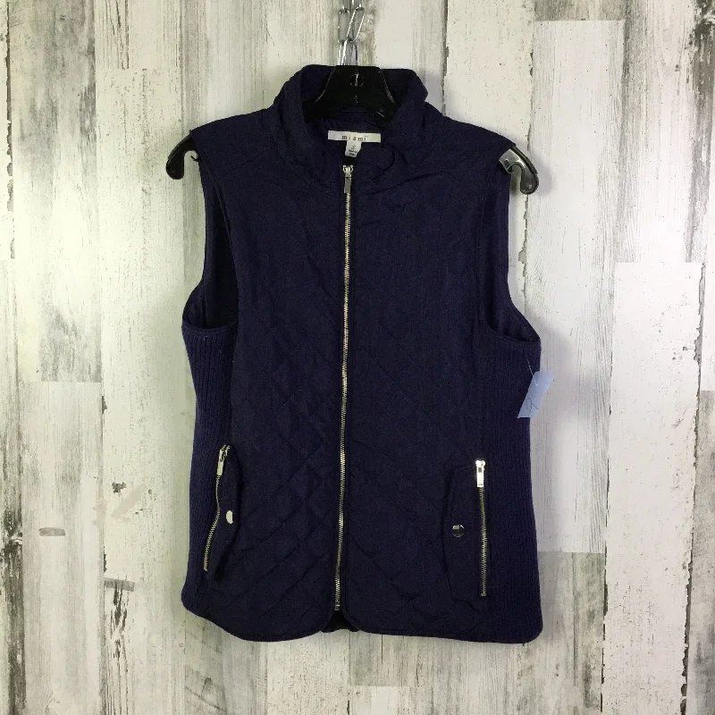 Men's Coats with Hand WarmersVest Puffer & Quilted By Mi Ami In Navy, Size: S