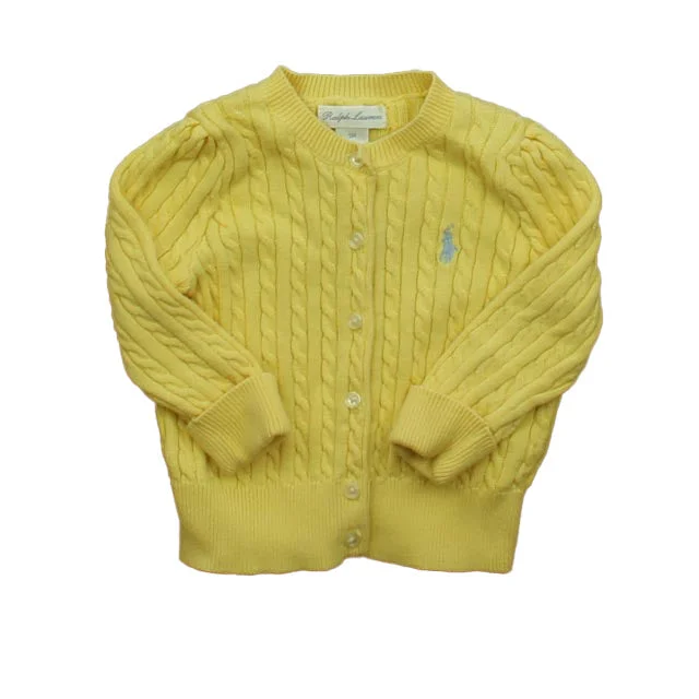 Men's Sweaters with Fold-Over CuffsRalph Lauren Girls Yellow Cardigan