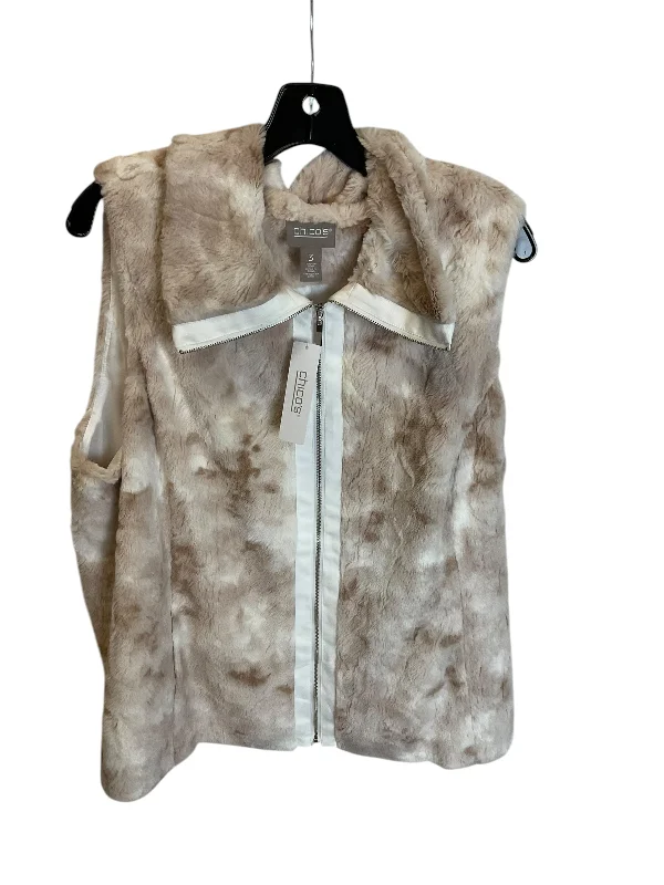 Men's Coats for SkiingVest Faux Fur & Sherpa By Chicos In Tan, Size: L