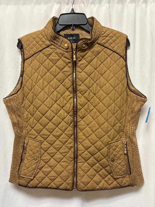 Versatile Men's Pea CoatsVest Puffer & Quilted By Active Usa In Brown, Size: 1x
