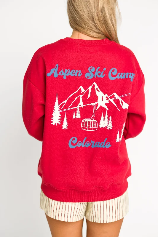 Men's Sweaters in Pastel ShadesAspen Ski Camp Sweatshirt in Cherry