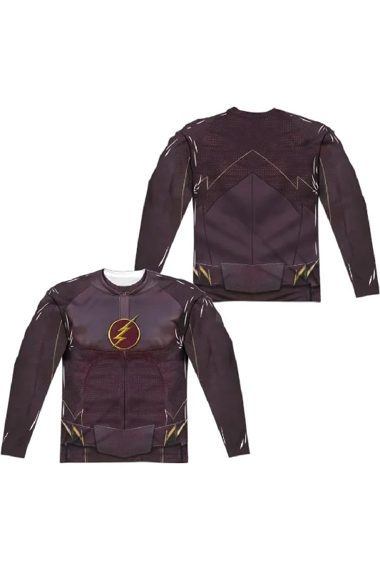 Men's Sleeveless TopsThe Flash Flash Uniform (Front/Back Print) Long Sleeve Adult Poly Crew Tee / T-Shirt Men's Sleeveless TopsThe Flash Flash Uniform (Front/Back Print) Long Sleeve Adult Poly Crew Tee / T-Shirt