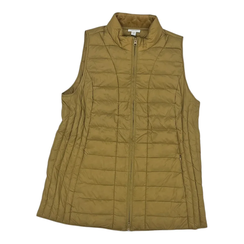 Designer Men's OvercoatsVest Puffer & Quilted By J. Jill In Tan, Size:Mp