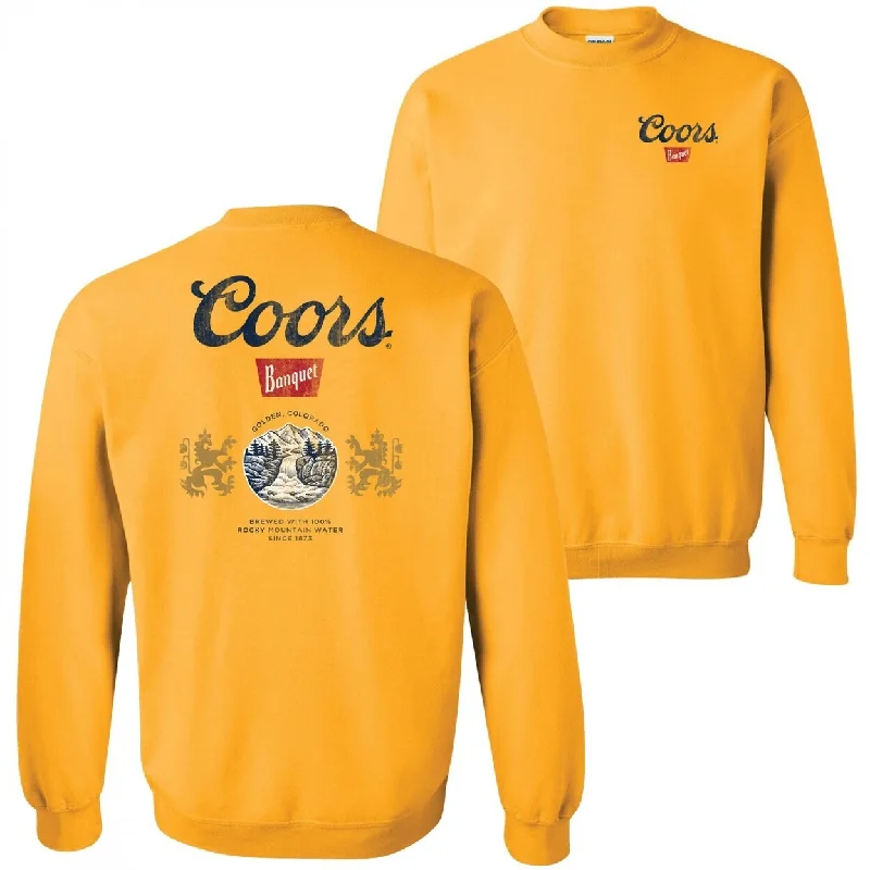 Men's Sweaters with Belt AttachmentsCoors Banquet Front And Back Print Crewneck Sweatshirt