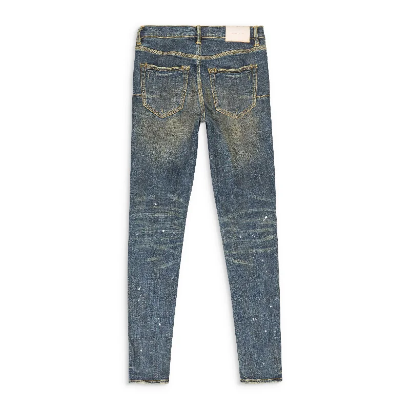 Men's Tapered JeansDARK VINTAGE WITH PAINT-DARK DIRTY Indigo SKINNY JEANS