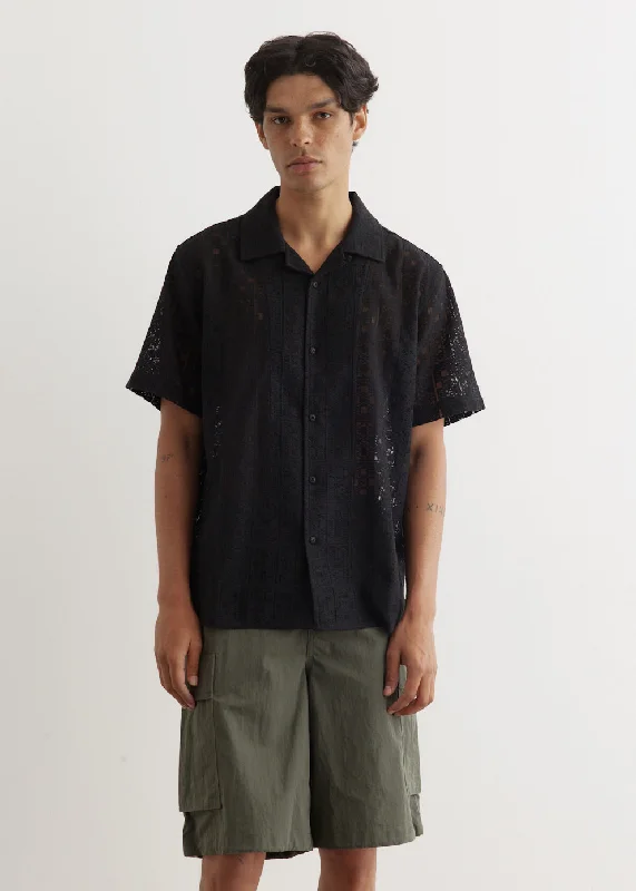 Men's Shirts with Animal PrintsShard Short Sleeve Camp Collar Shirt