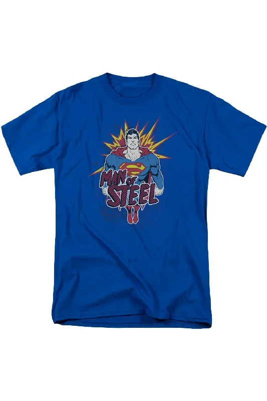 Men's Shirts with Button-Down PocketsSuperman Steel Pop Short Sleeve Adult Tee / T-Shirt Men's Shirts with Button-Down PocketsSuperman Steel Pop Short Sleeve Adult Tee / T-Shirt
