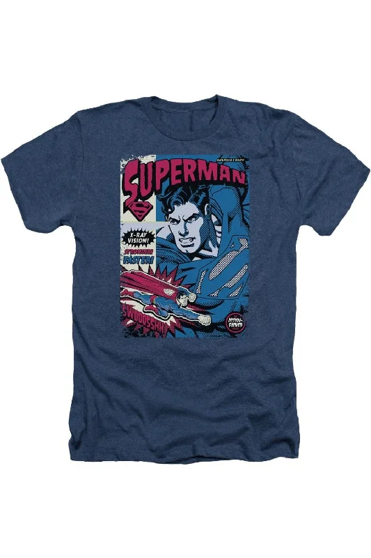 Layered Men's VestsSuperman Action Packed Adult Heather Tee / T-Shirt