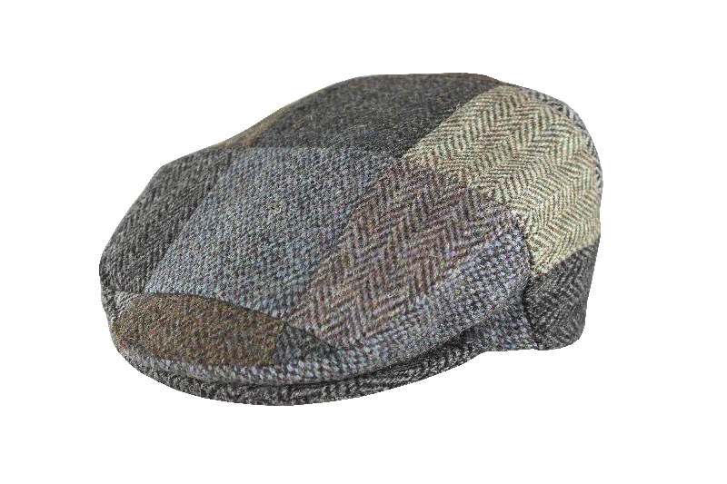 Unique Baseball CapsHW92 - Harris Tweed Patchwork Flat Cap