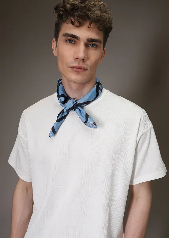 Patterned Men's Hawaiian ShirtsTextured Patterned White T-shirt