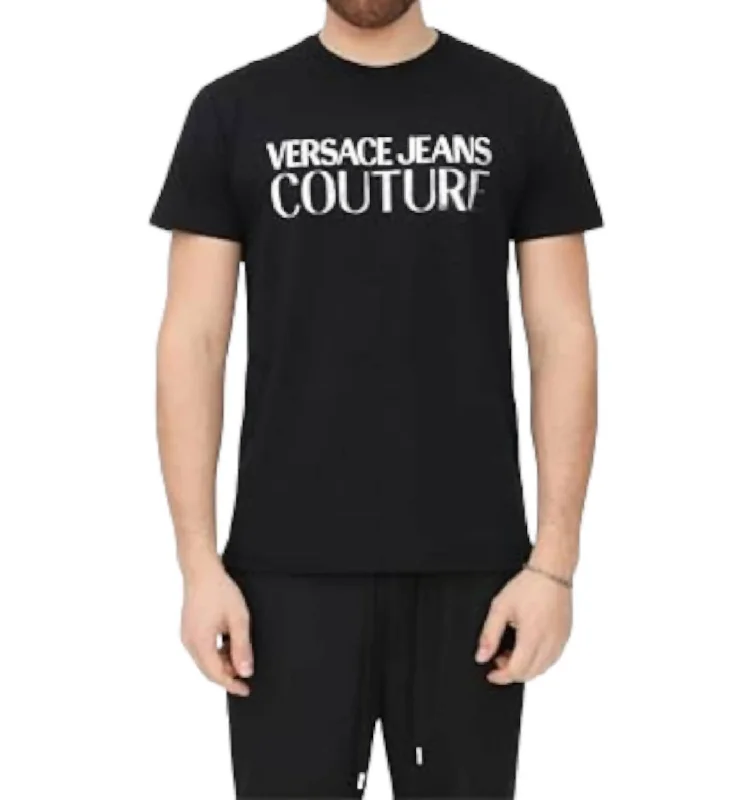 Men's French-Cuff Shirts for a Sophisticated EdgeMen's Silver Logo Shirt In Black
