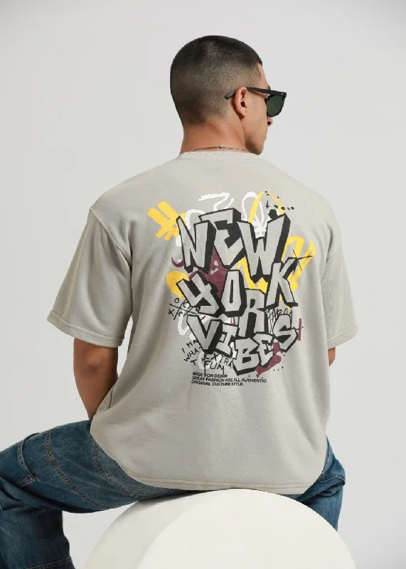 Men's Shirts with Convertible CollarsHeather Grey Oversized T-shirt