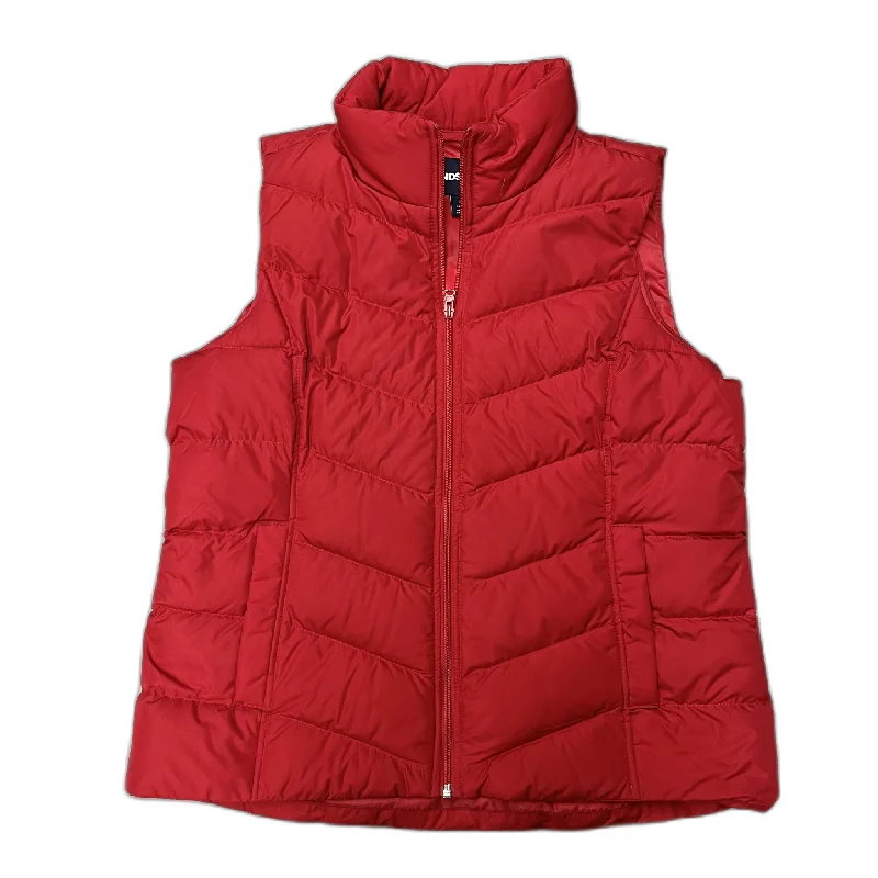 Men's Coats with Ripstop FabricVest Puffer & Quilted By Lands End In Red, Size: L