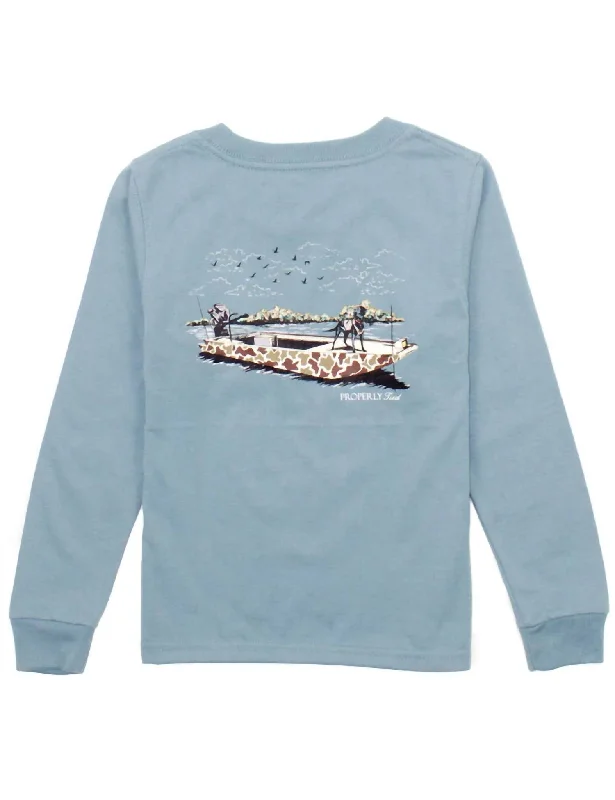 Men's Color-Blocking Shirts for a Statement LookBoat Ride Ls Shirt In Steel Blue