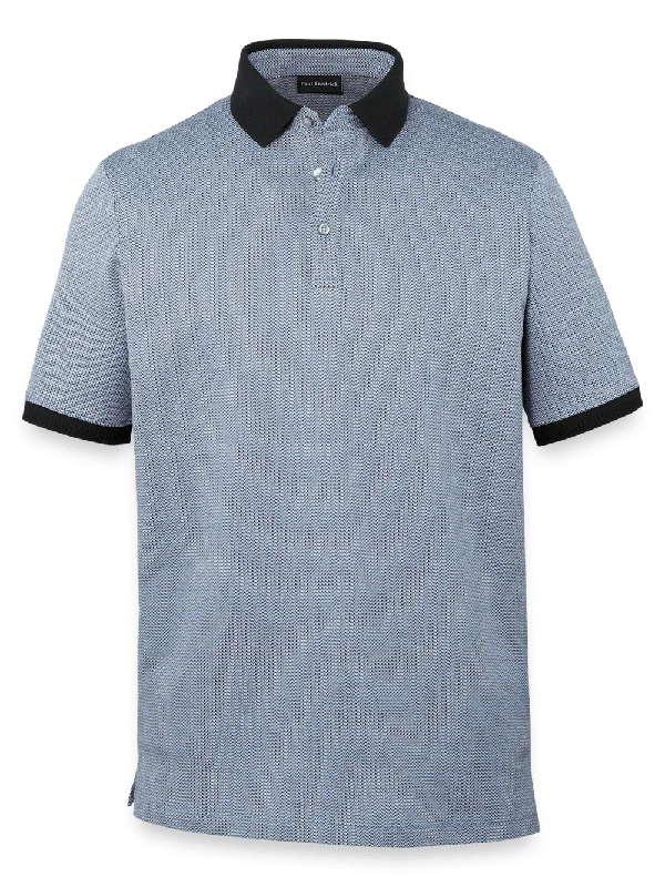 Casual Men's T-ShirtsCotton Three Button Polo - Blue Multi