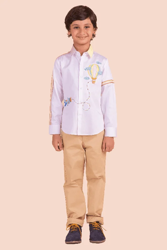 Stylish Men's Graphic T-ShirtsPre-Order: Shirt with Hot Air Balloon and Aeroplane Embroidery Stylish Men's Graphic T-ShirtsPre-Order: Shirt with Hot Air Balloon and Aeroplane Embroidery